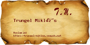 Trungel Miklós névjegykártya